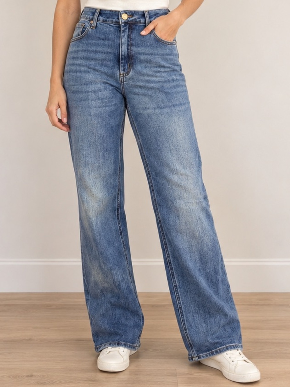 STS Blue Faye High Rise Wide Leg Jeans Medium Wash 32L